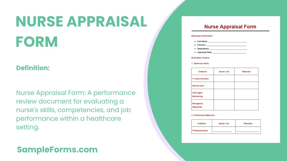 nurse appraisal form