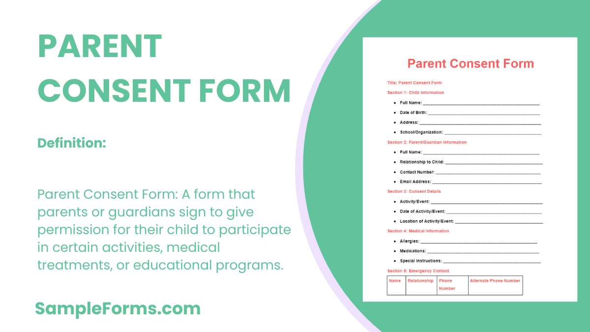parent consent form