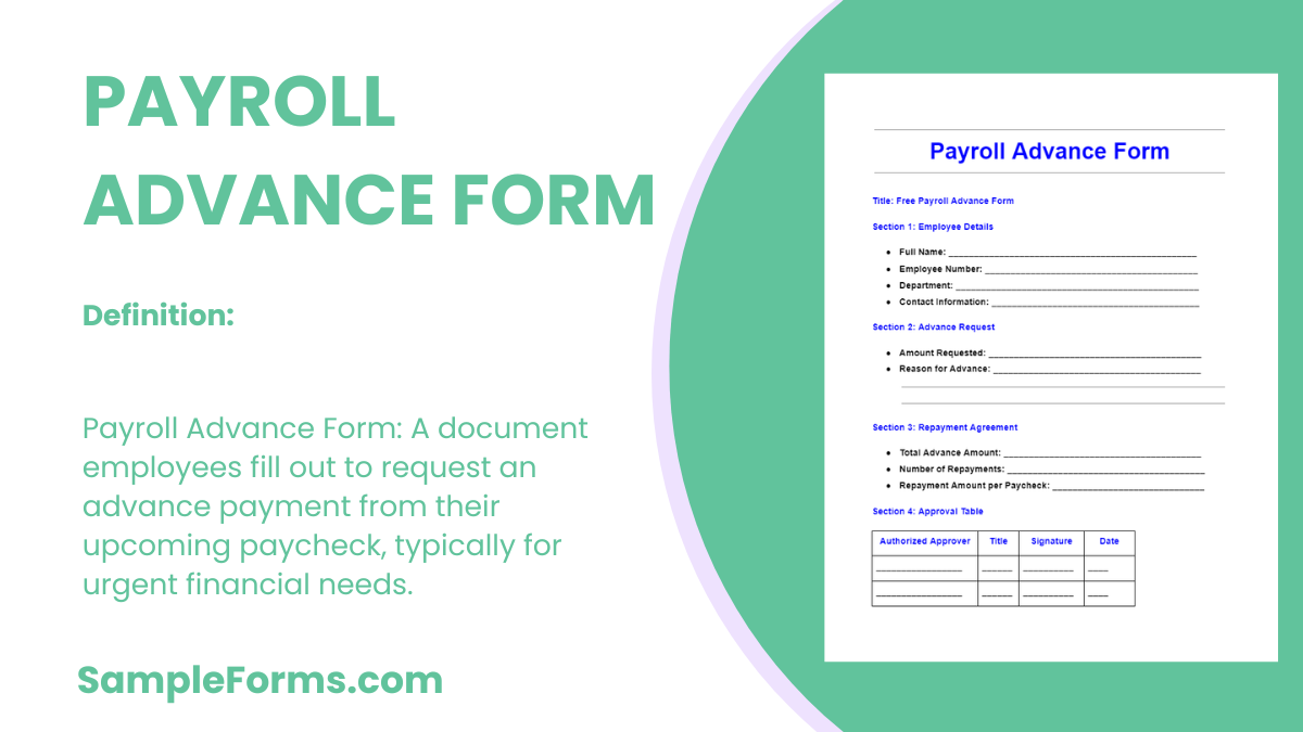 payroll advance forms