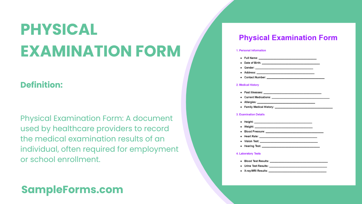 physical examination form