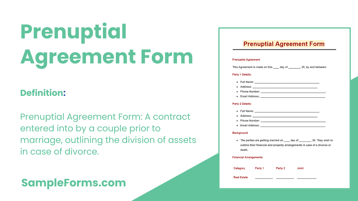 prenuptial agreement form