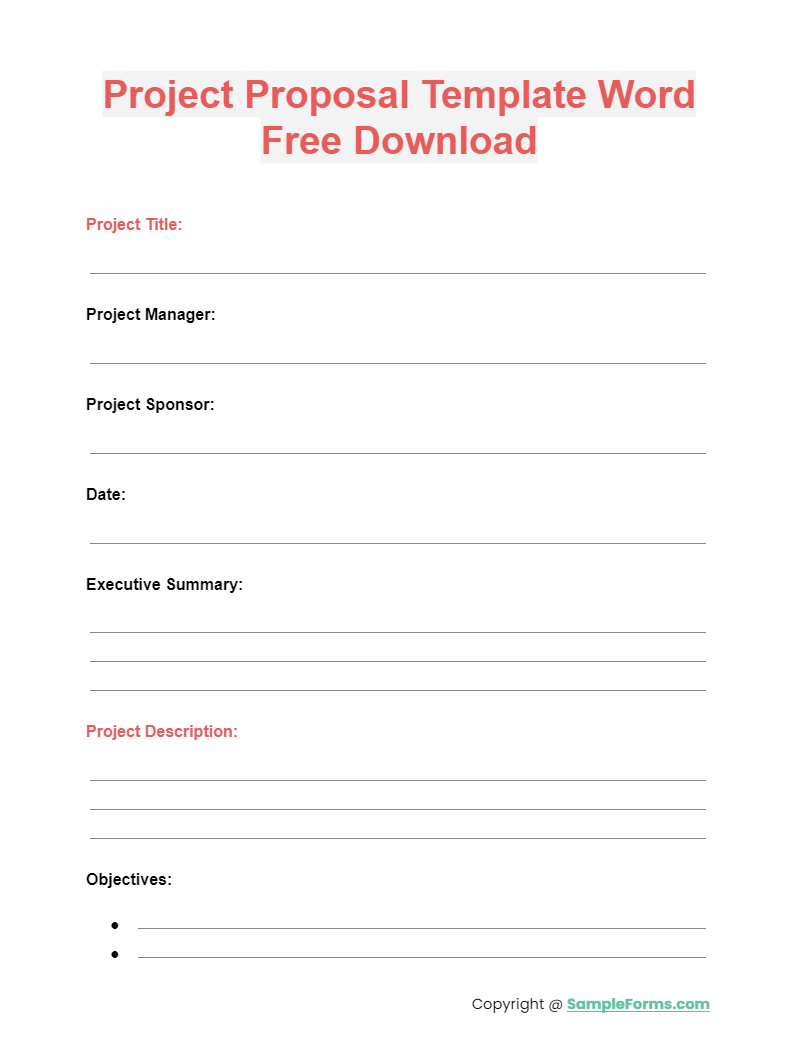 project proposal template word free download