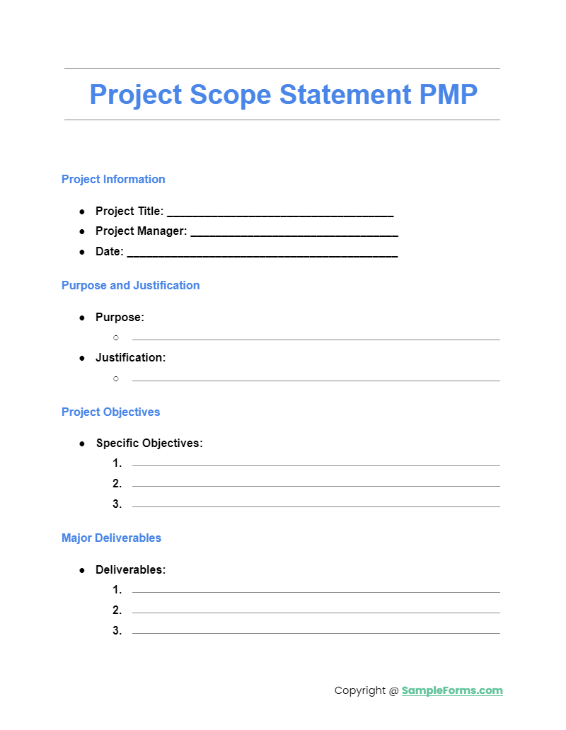 project scope statement pmp