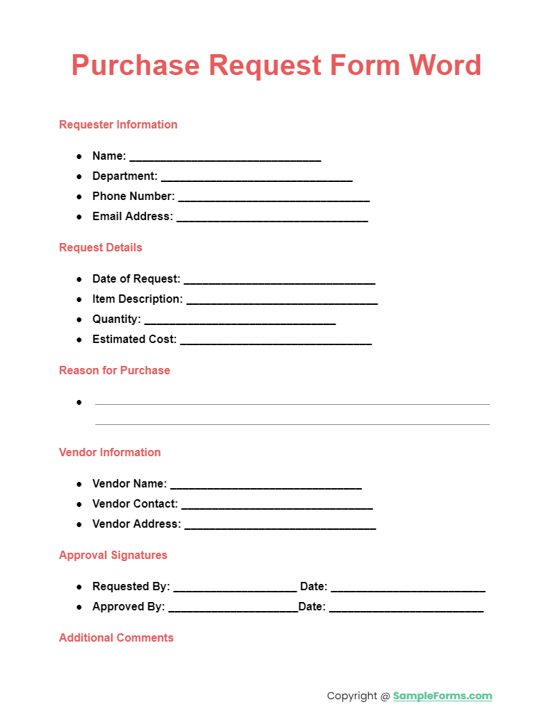 FREE 15+ Purchase Request Form Samples, PDF, MS Word, Google Docs, Excel