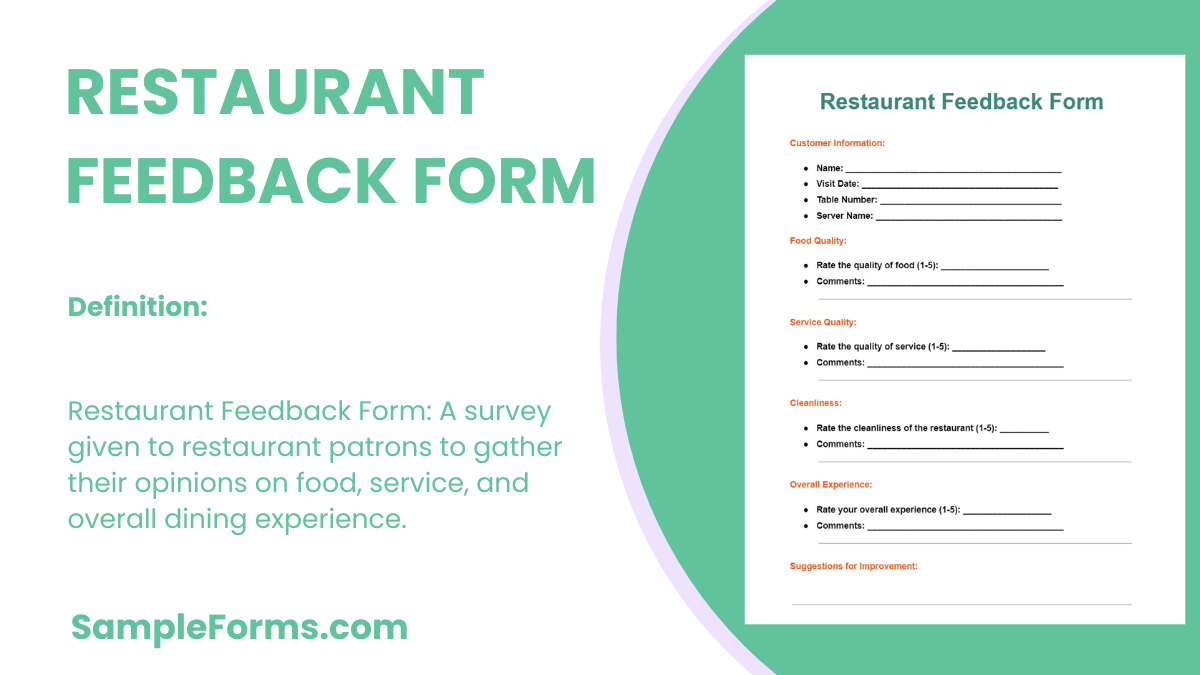 restaurant feedback form