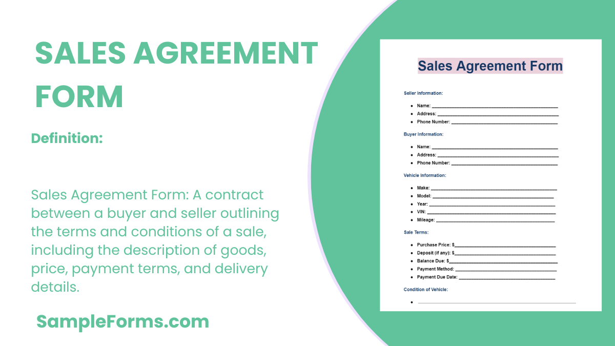 sales agreement form