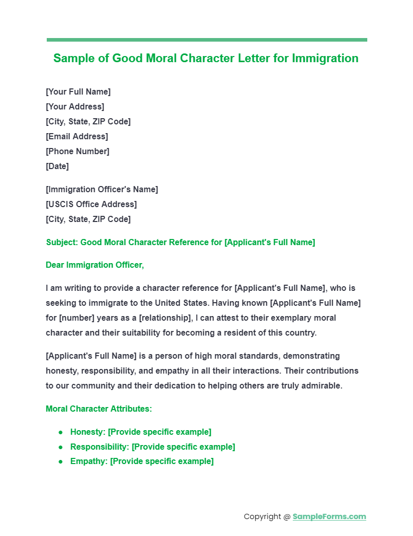 Free 9+ Character Reference Letter For Immigration Samples, Pdf, Ms 