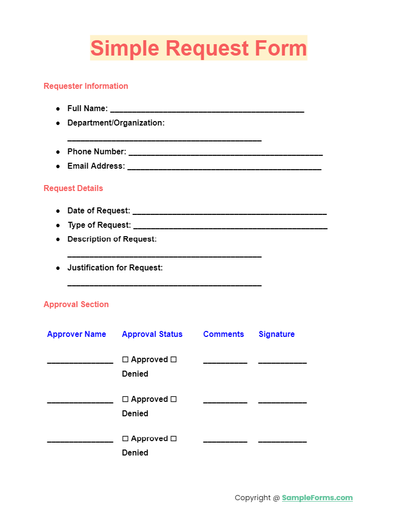 simple request form