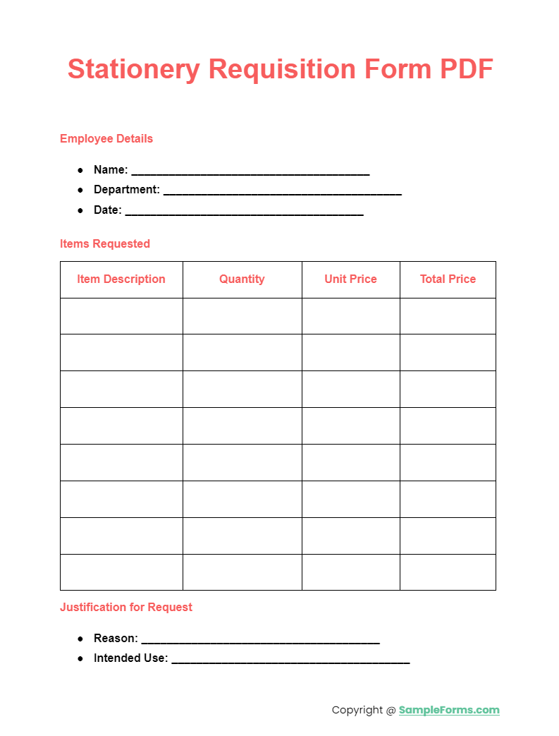 stationery requisition form pdf