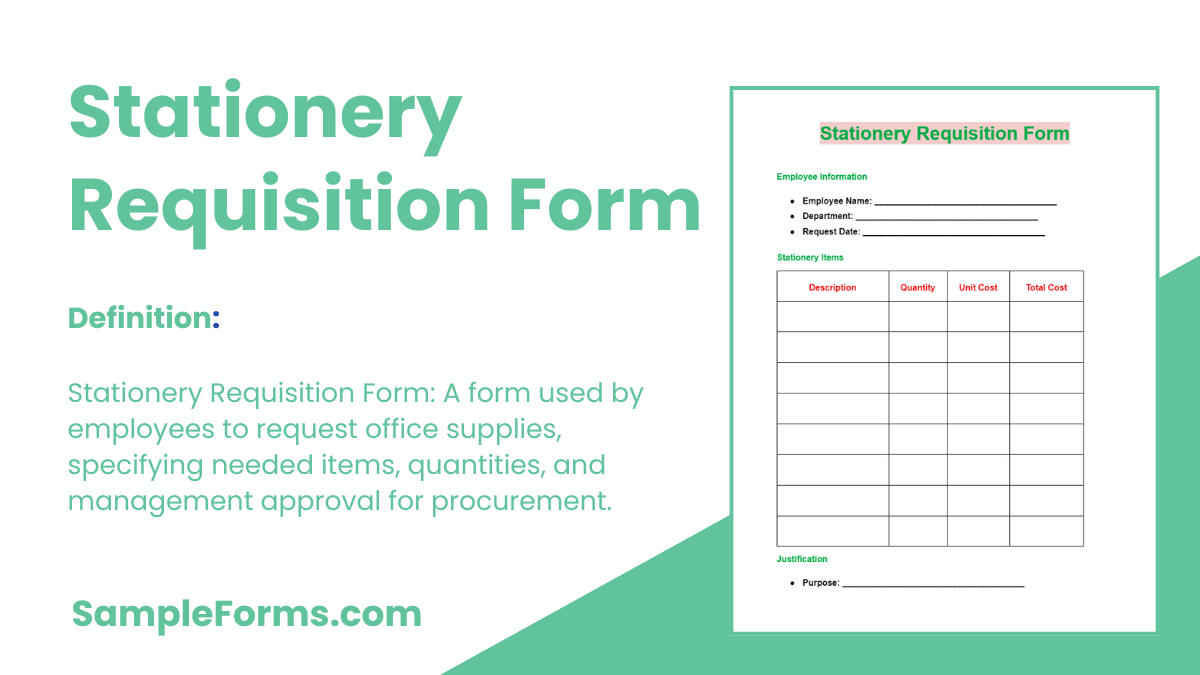 stationery requisition form