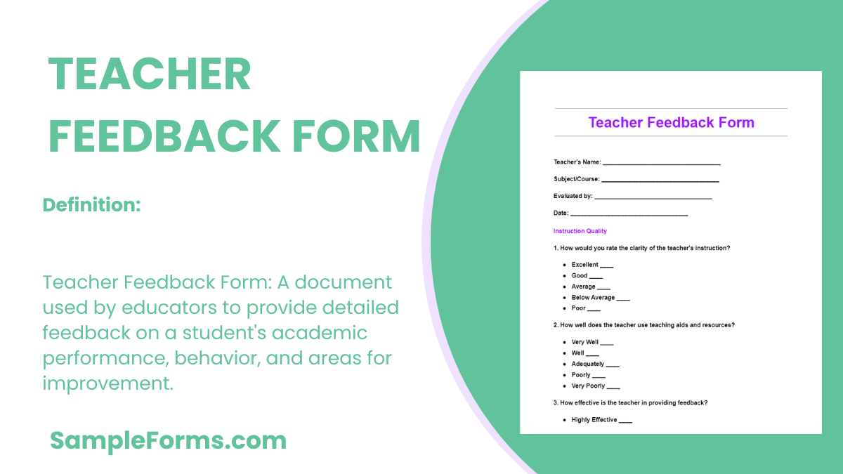 teacher feedback form