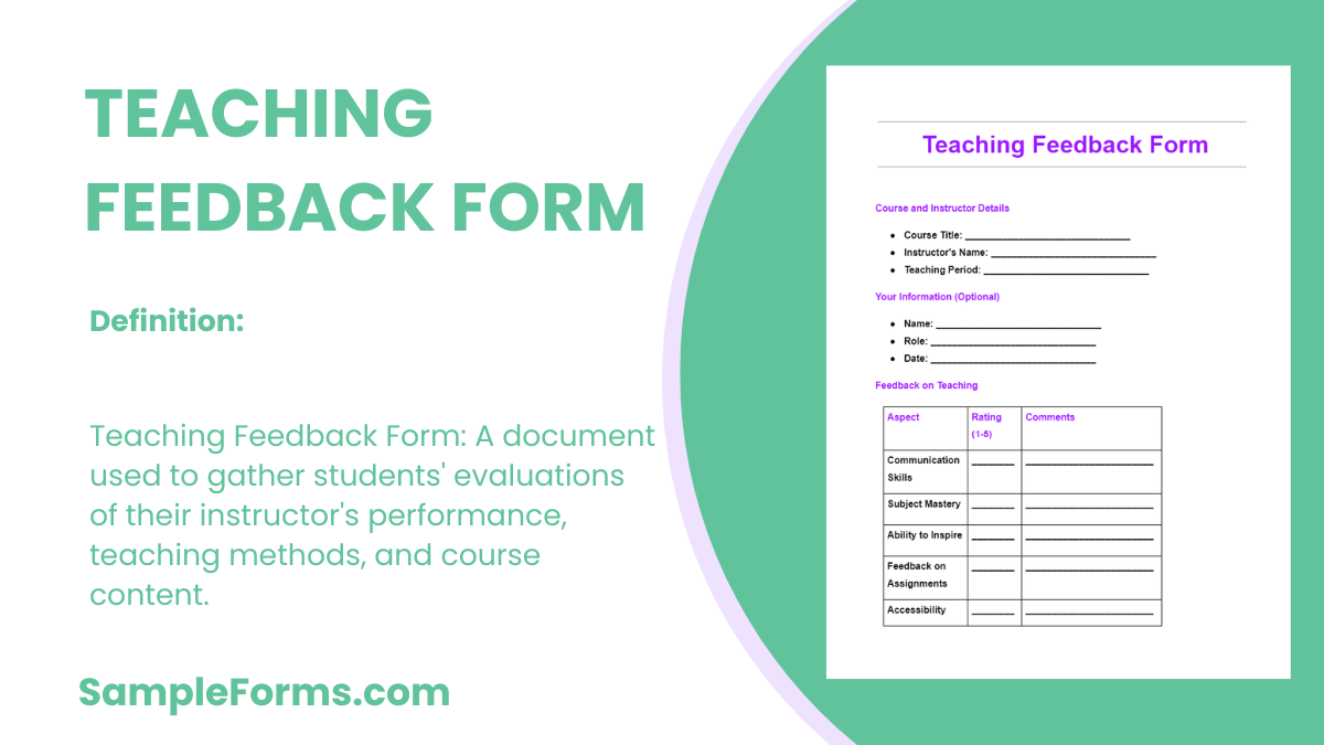 teaching feedback form
