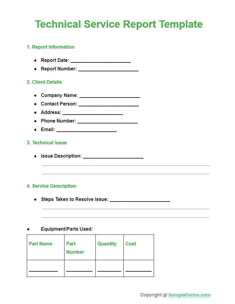 FREE 14+ Service Report Form Samples, PDF, MS Word, Google Docs, Apple ...