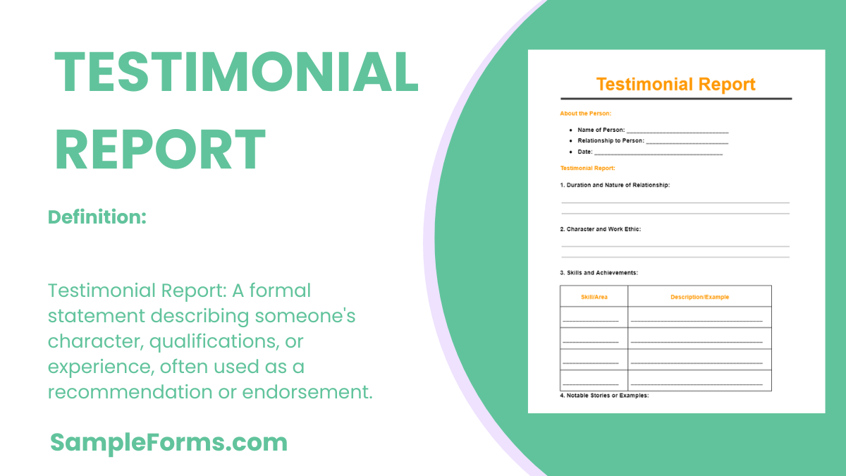 testimonial report