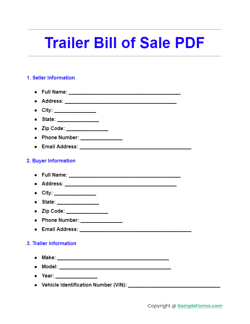 trailer bill of sale pdf
