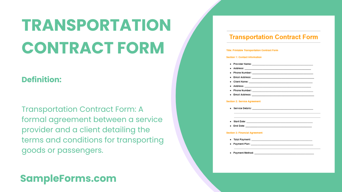 transportation contract form