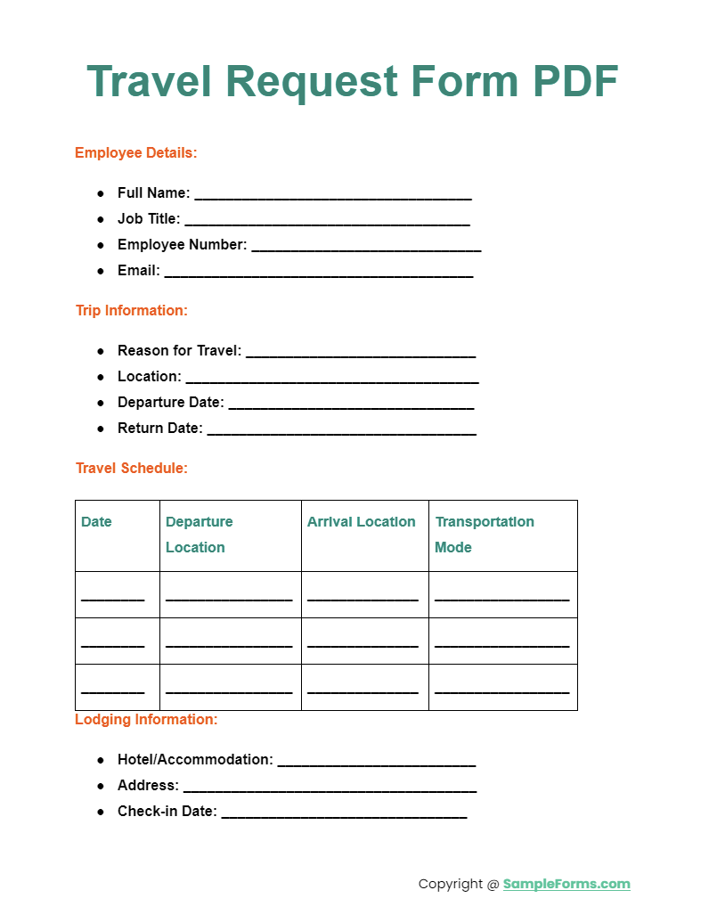 travel request form pdf