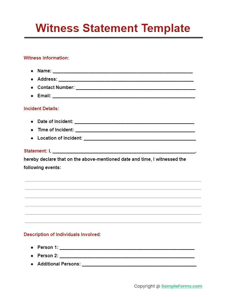 witness statement template