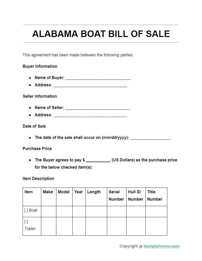 alabama boat bill of sale