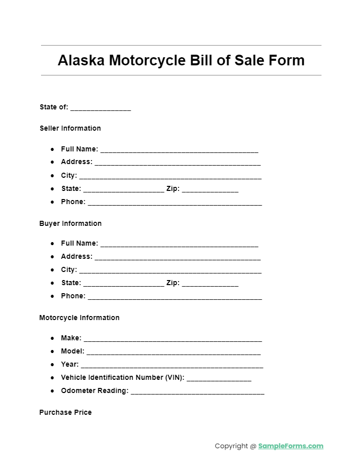 alaska motorcycle bill of sale form