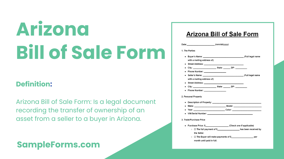 arizona bill of sale form