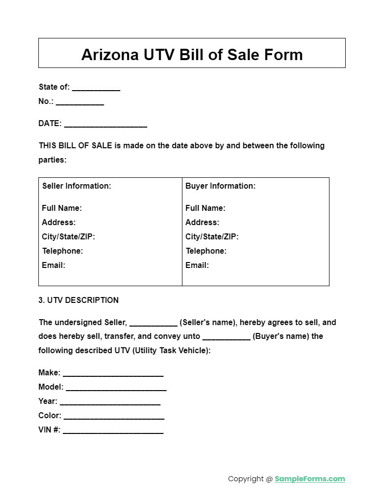 FREE 33+ Arizona Bill of Sale Form Samples, PDF, MS Word, Google Docs