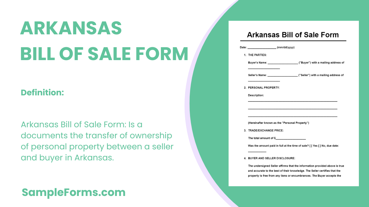 arkansas bill of sale form