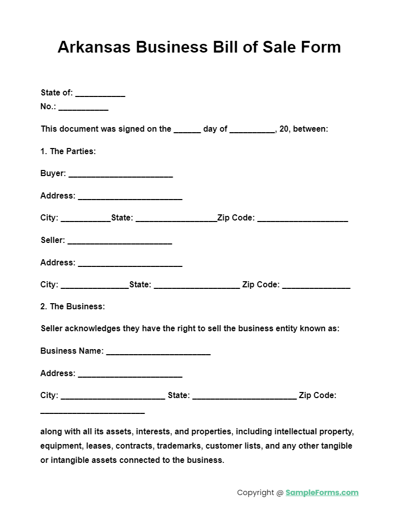 FREE 33+ Arkansas Bill of Sale Form Samples, PDF, MS Word, Google Docs