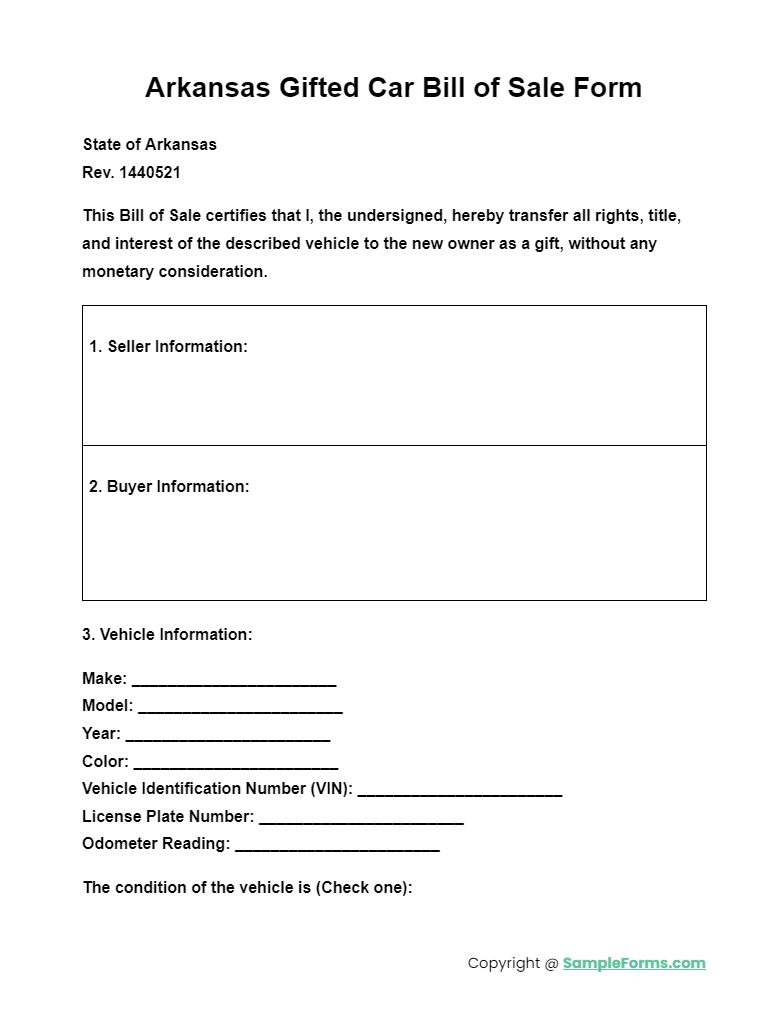 FREE 33+ Arkansas Bill of Sale Form Samples, PDF, MS Word, Google Docs