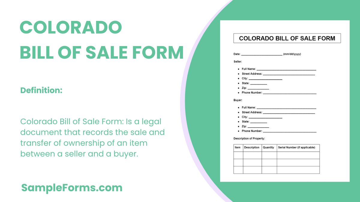 colorado bill of sale form