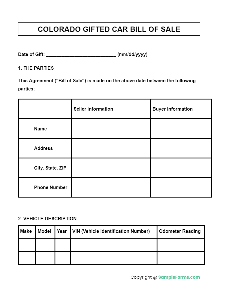 FREE 33+ Colorado Bill of Sale Form Samples, PDF, MS Word, Google Docs