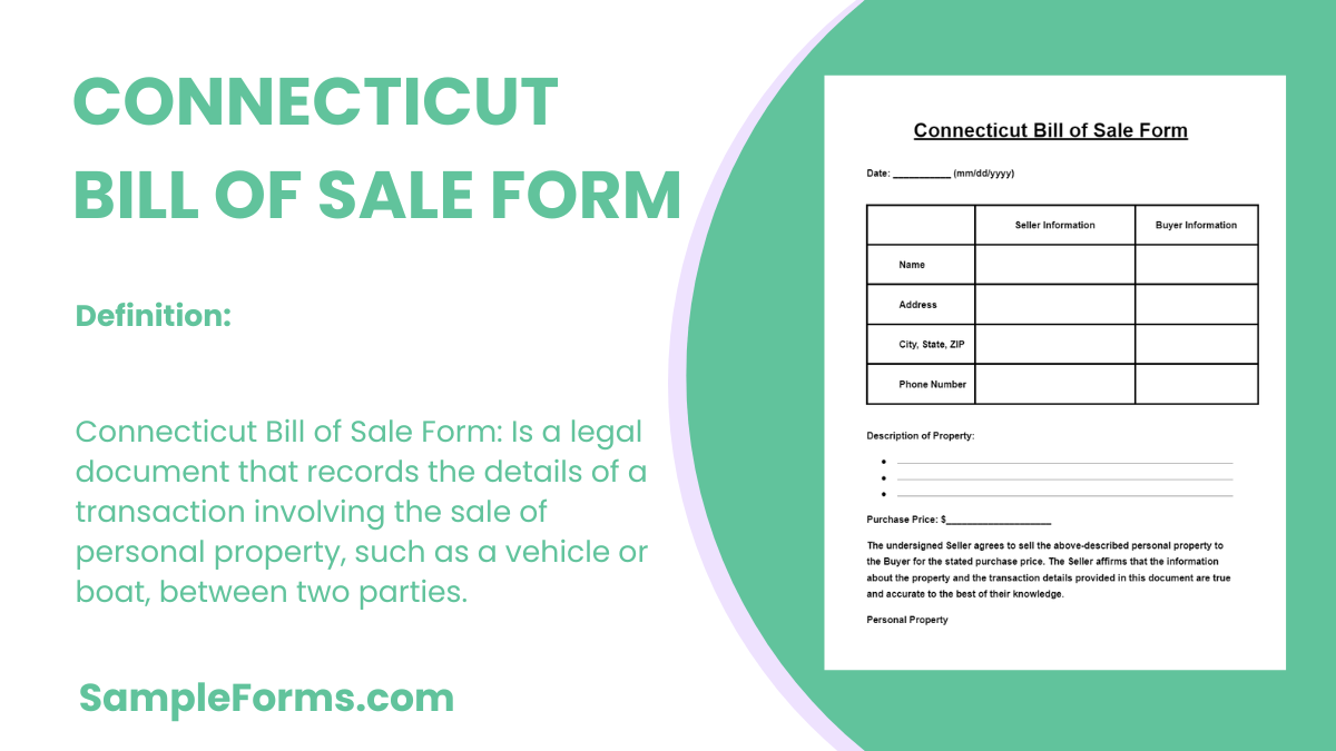 connecticut bill of sale form