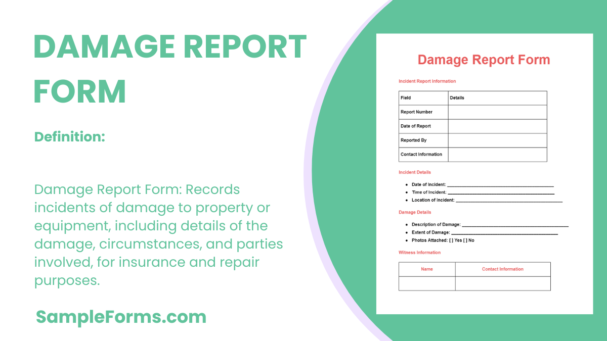 damage report form