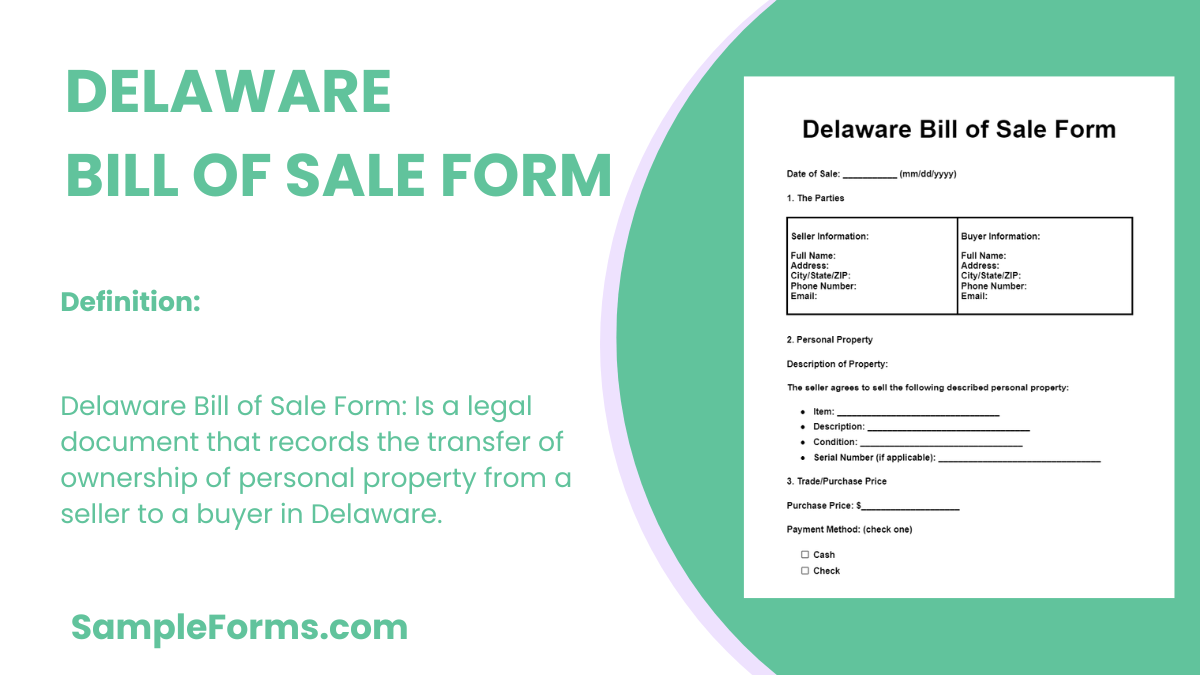 delaware bill of sale form