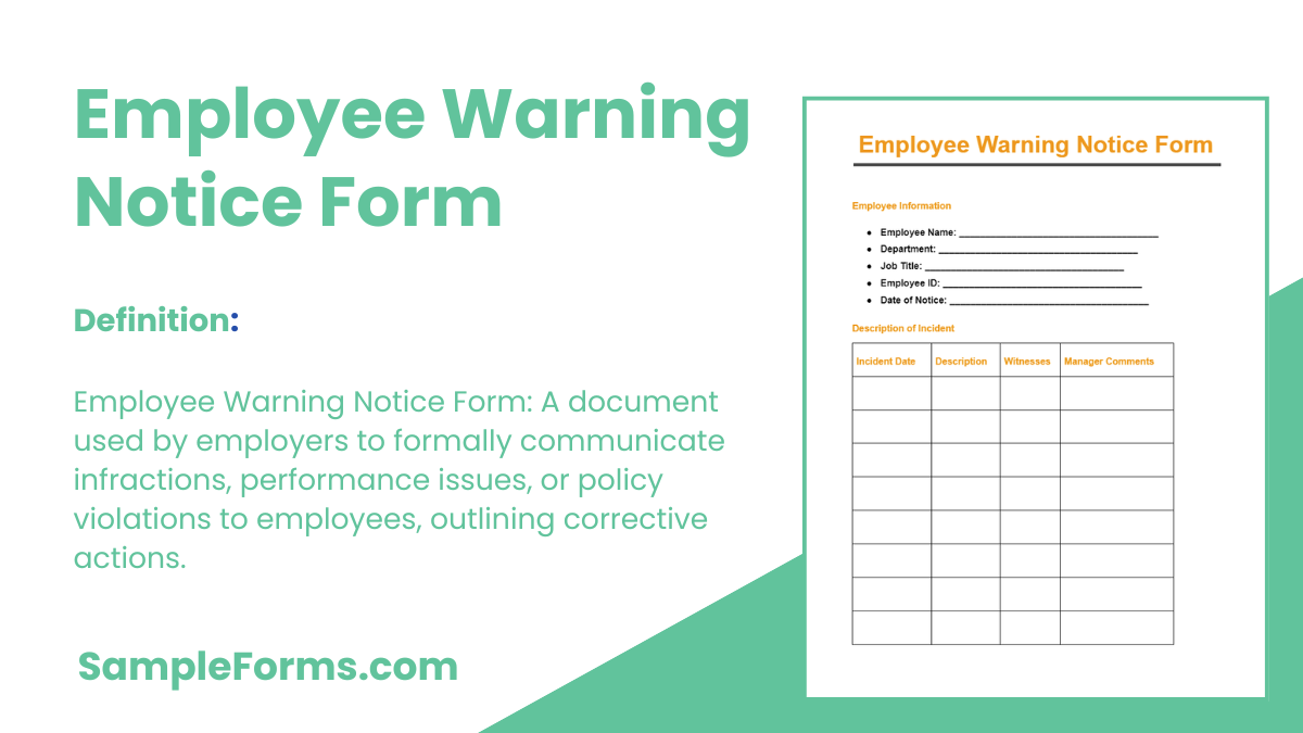 employee warning notice form