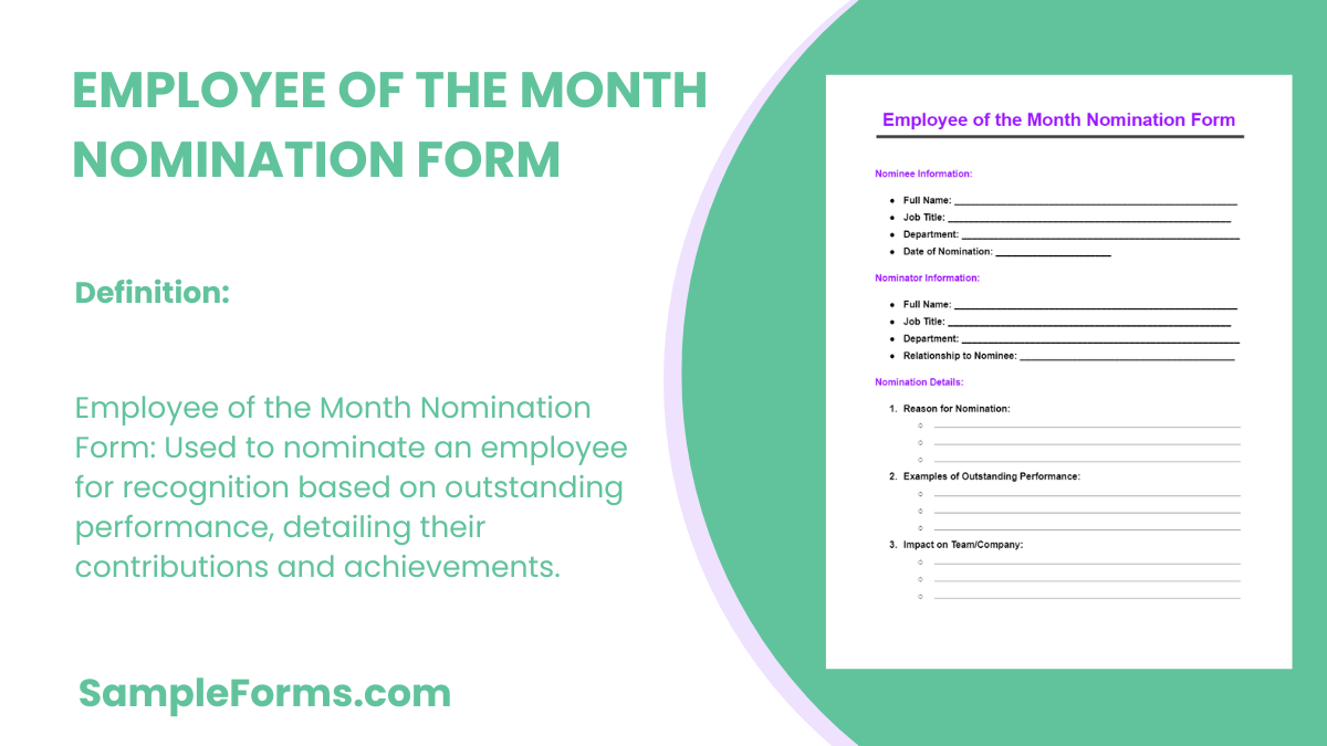 employee of the month nomination form