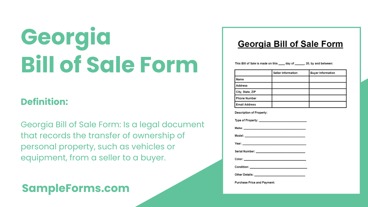 georgia bill of sale form