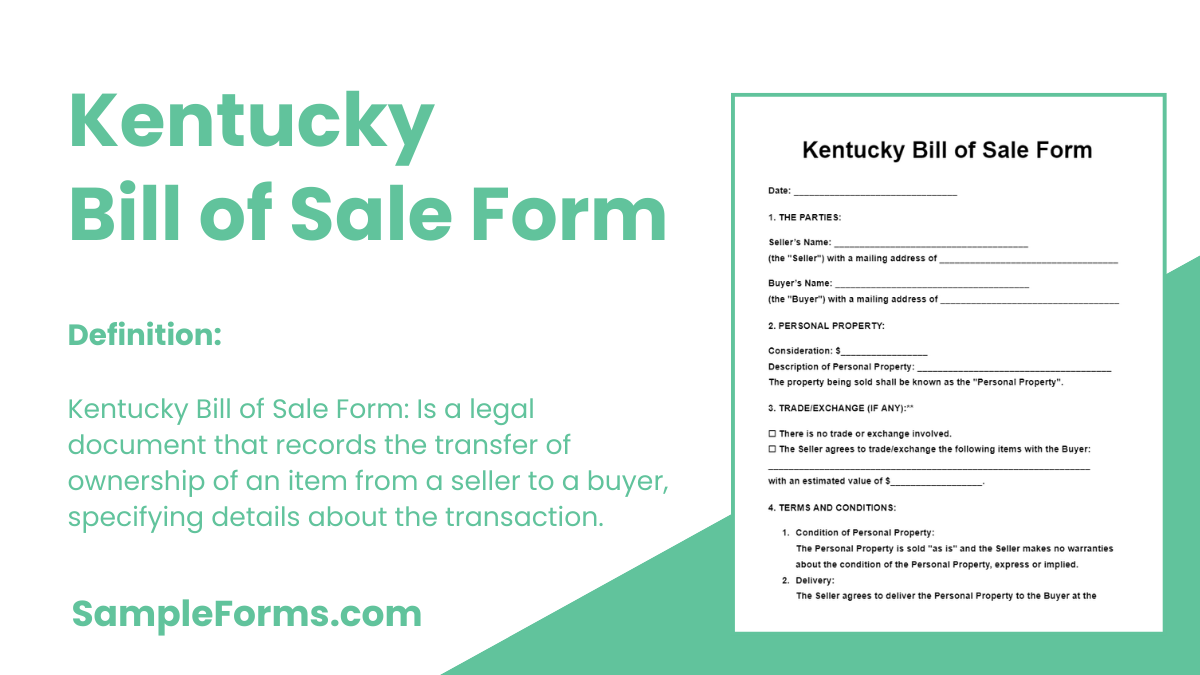 kentucky bill of sale form