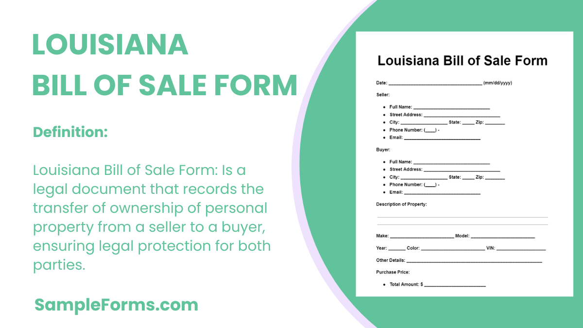 louisiana bill of sale form