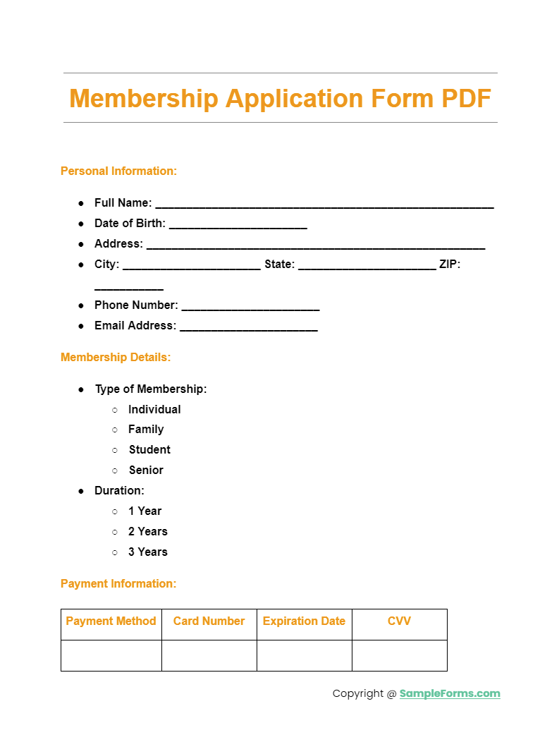 membership application form pdf