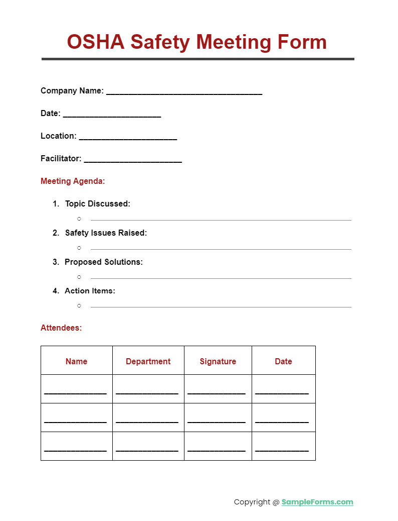 FREE 14+ Safety Meeting Form Samples, PDF, MS Word, Google Docs, Excel