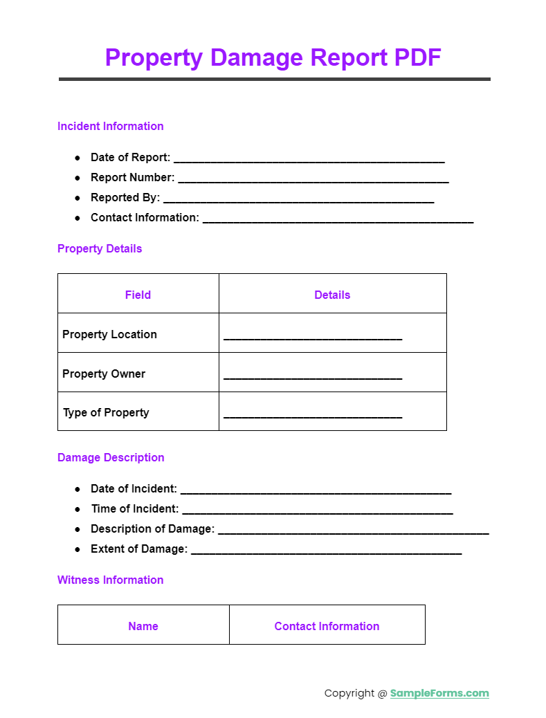 property damage report pdf
