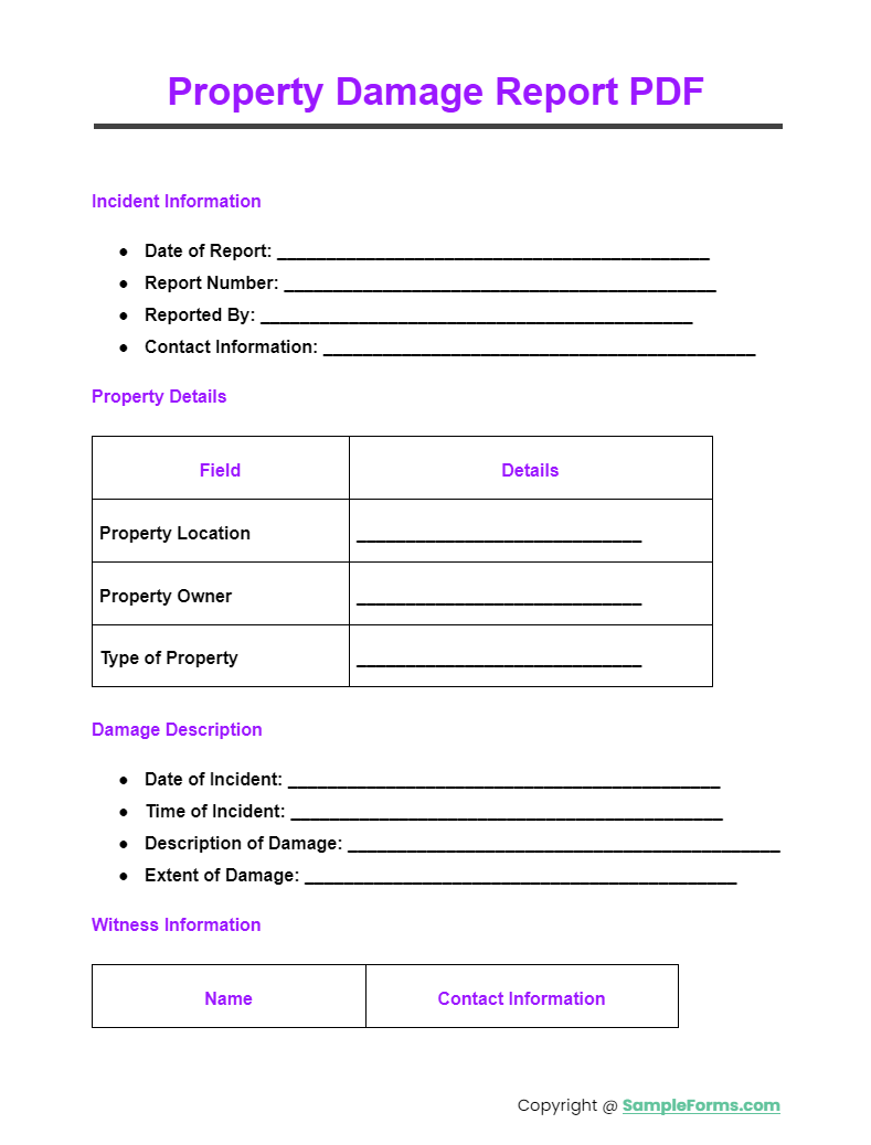 FREE 11+ Damage Report Form Samples, PDF, MS Word, Google Docs, Excel
