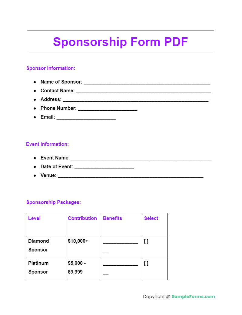 sponsorship form pdf