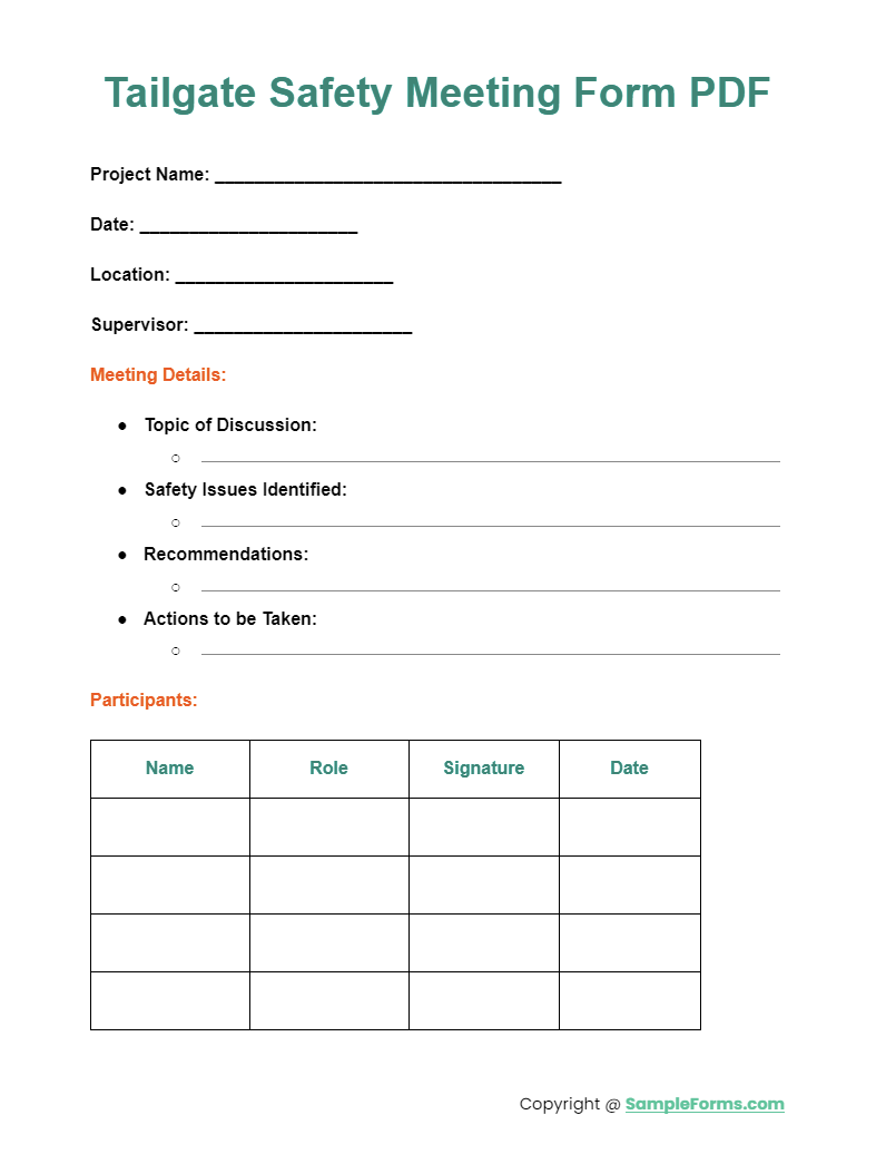 Free 14 safety meeting form samples pdf ms word google docs excel