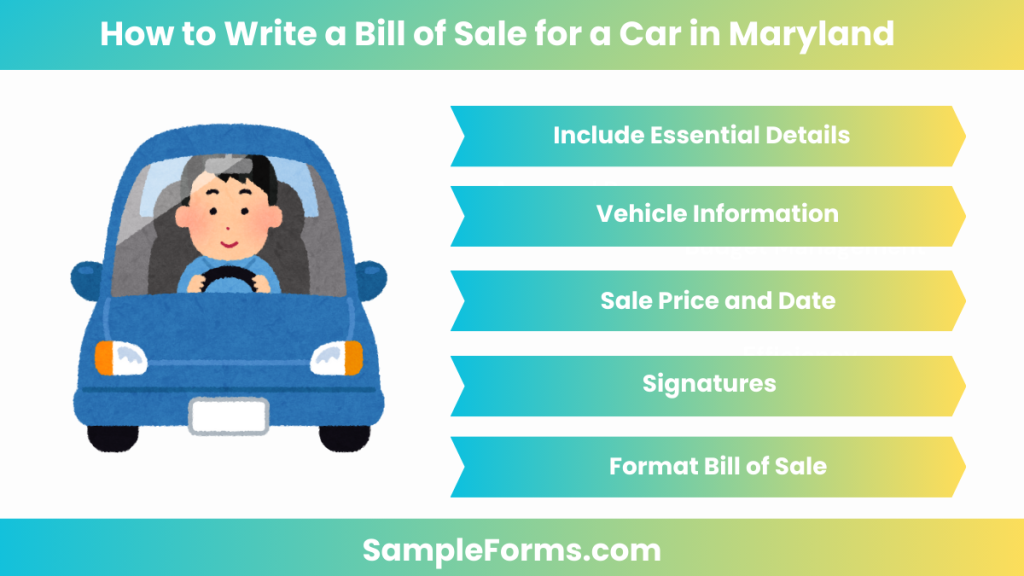 how to write a bill of sale for a car in maryland 1024x576