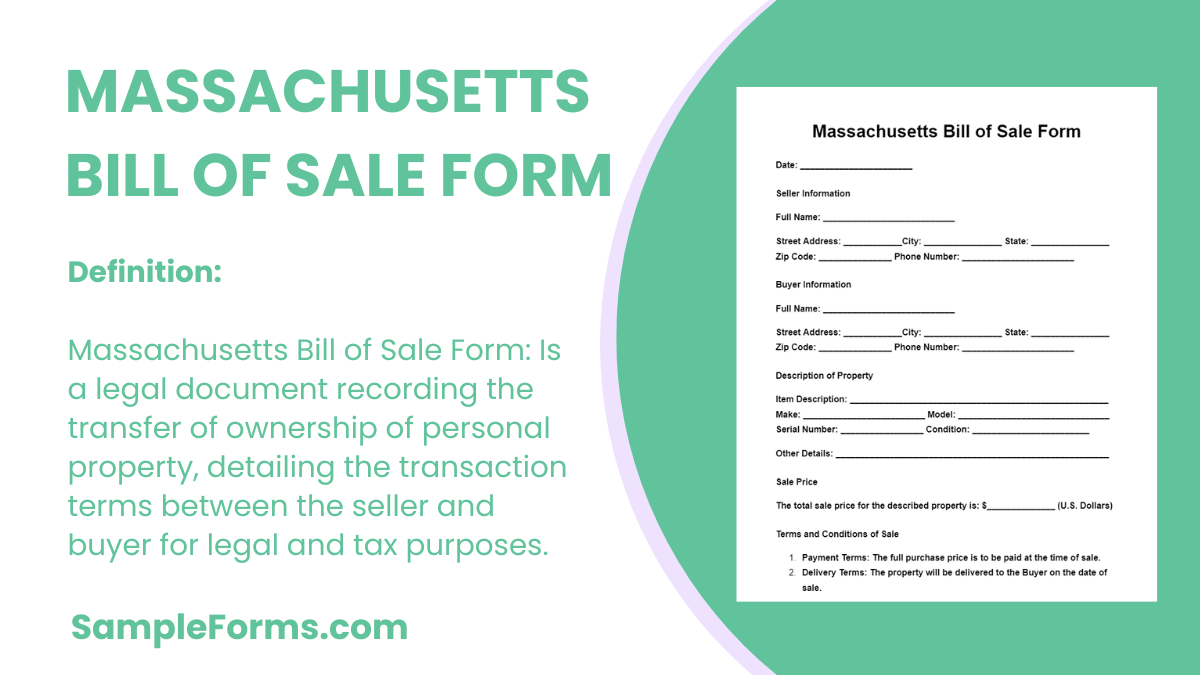 massachusetts bill of sale form