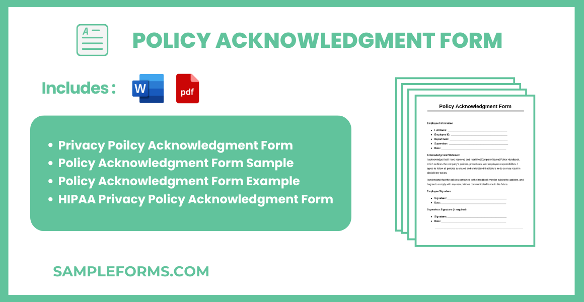 policy acknowledgment form bundle