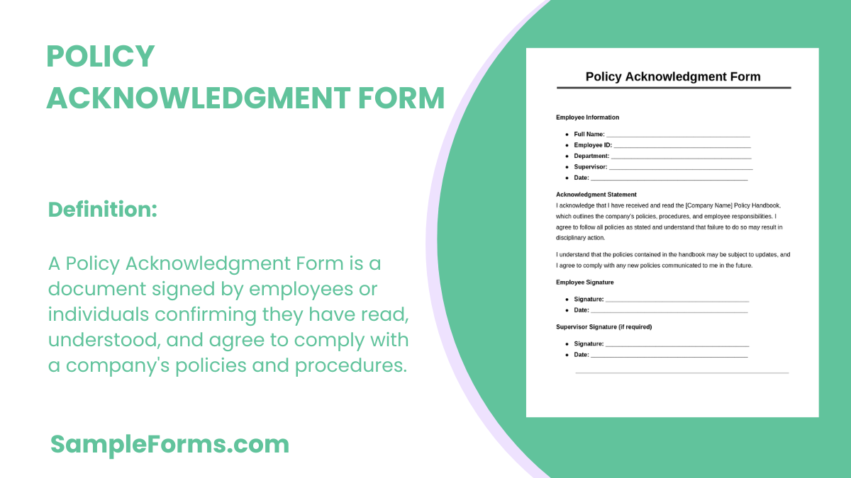 policy acknowledgment form