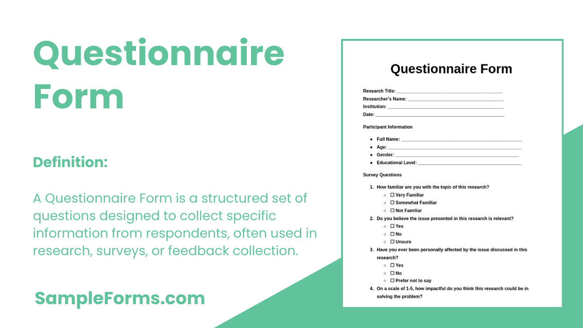 questionnaire form